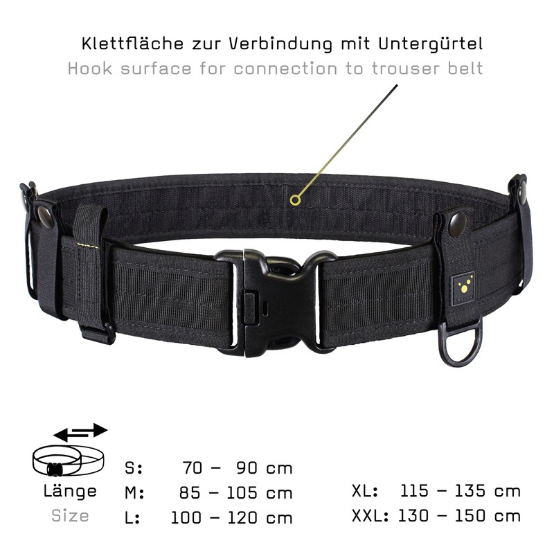 tee-uu Black Emergency Service Coupler (S-XXL) Complete Set: Upper Belt,