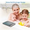 Self Draining Soap Dishes, 3 Pcs Silicone Soap Saver, Waterfall