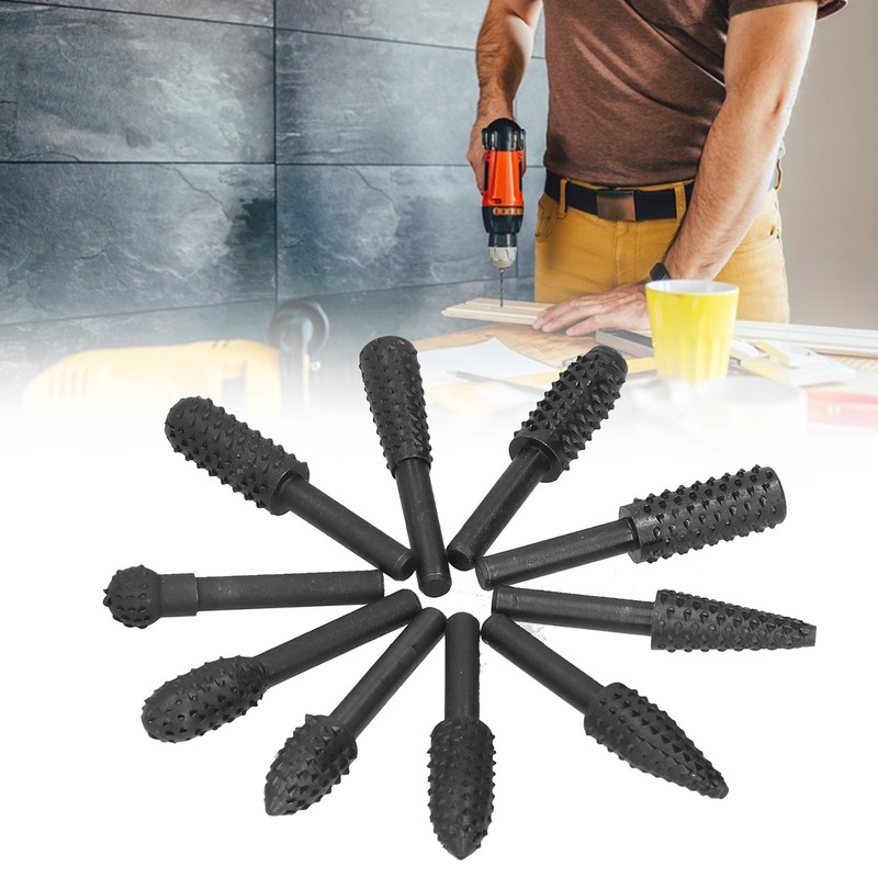 10Pcs Carving Bit Set Electric Rotatable Efficient Multifunctional Grinding Head