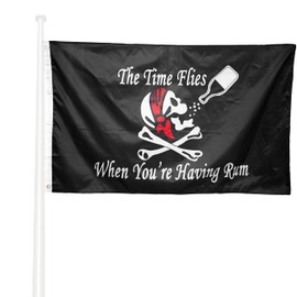 KliKil Pirate Flag Pirate Drinking Rum Resistant Outdoor 3x5ft 1 Pirate Flag Reinforced Pirate Rum