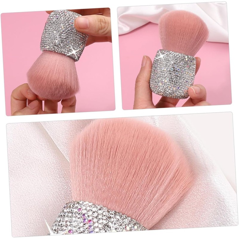 Brocha Retráctil Rosa con Cabeza de Champiñón para Maquillaje y