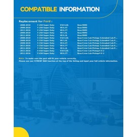 ‌PHILTOP Rear Shock Assembly for 2008-2016 Ford F-250 Super Duty 2008-2016 Ford F-350 Super Duty 2011-2016 Ford F-450 Super Duty 349146 * 2 - Quick Fit Suspension Replacement‌