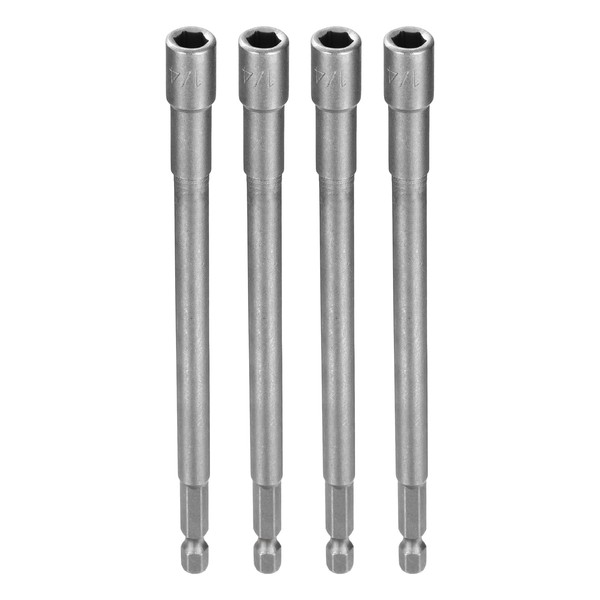 sourcing map 4pcs Hex Nut Driver Drill Bit 1/4" 6-Point