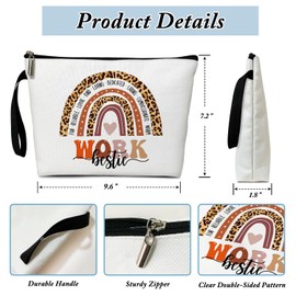 GOODBANER Work Besties Gifts for Women Cosmetic Bag, Birthday Gifts for Coworker Female Colleague Thanksgiving Gifts Makeup Bag, Funny Coworker Gifts for Women Christmas Gifts Zipper Pouch /03