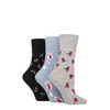 SockShop Gentle Grip Ladies Cotton Christmas Socks Pack of 3