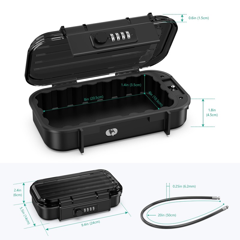 ORIA Portable Safe with 4 Digit Combination Code, Key Safe