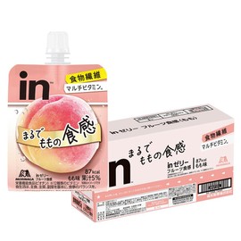 Morinaga Seika Jelly, Fruit Texture, Peach (5.3 oz (150 g) x 6 Pieces), Dietary Supplement (Biotin), Dietary Fiber, Multi-Vitamin, Dessert, Peach, Made in Japan