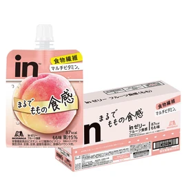 Morinaga Seika Jelly, Fruit Texture, Peach (5.3 oz (150 g) x 6 Pieces), Dietary Supplement (Biotin), Dietary Fiber, Multi-Vitamin, Dessert, Peach, Made in Japan