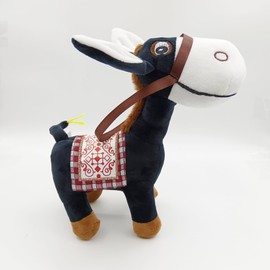 HOKESS 10" Black Donkey Stuffed Animals-Cute Plush Donkey Toy for Christmas New Year Birthday Gift Decor Home