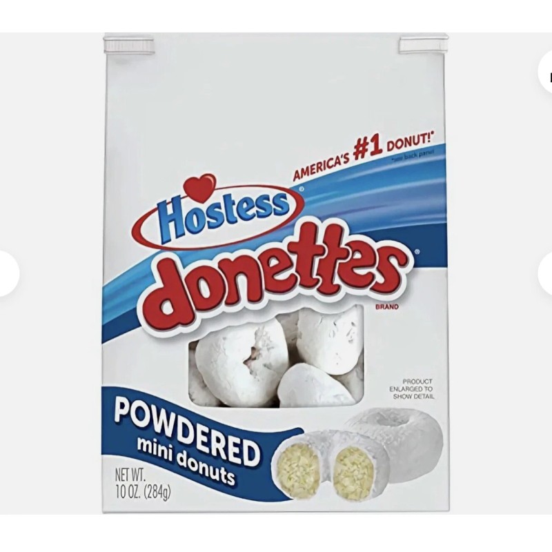 Hostess Donettes Mini Donuts, Powdered, 10.5 Ounce (Pack of 1)