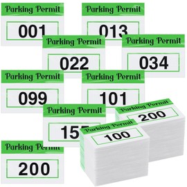 Clabby 100 Pcs 2x3 Inch Parking Permit Stickers Static Window Stickers with Front Adhesive, Car Windshield Decals Numbered (Numbered 001-100,Green)
