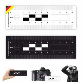 Sachverständigen-Accessoires Crime Scene Ruler as [Detective Levelling Device] Set of 2 Professional Scale Ruler Forensics Crime Technology Levelling Plate Levelling System Plastic