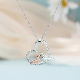 HolaJune Dachshund Gifts for Women 925 Sterling Silver Dachshund Necklace for Dog Mom Gifts for Mother Daughter Wife Granddaughter Grandma