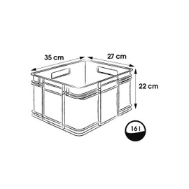 keeeper Bruno Eco Line 16 Litre Euro Box M Procyclene Storage Box with Carry Handles Eco Blue