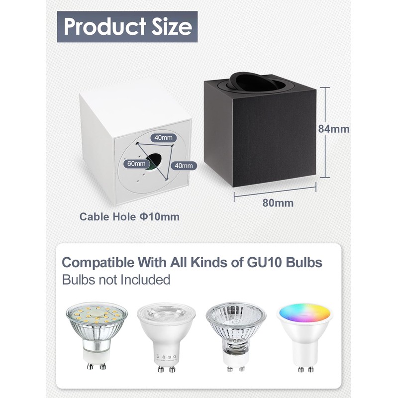 YindaLux Surface-Mounted Spotlight Black - Ceiling Spotlights LED 30° Swivelling