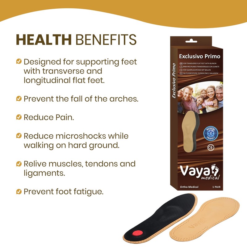 Vaya Exclusivo Primo Orthopaedic Insoles for Flatfoot Hallux Valgus with