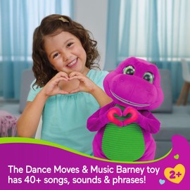 Barney’s World Toddler Toys by Fisher-Price, Barney Tall Plush, 13-inch Figure with Sounds, Soft Texture for Play, Kids Ages 2+ Years