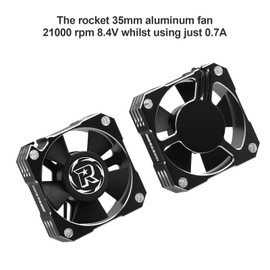 ARRAROWN 2 Pack 35mm RC Motor Cooling Fan 21000RPM 8.4V Aluminum ESC Motor Cooling Fan Heatsink for RC Car 1/8 1/10 Scale 3650,3660,540,550 Brushless Motor (Black Silver)