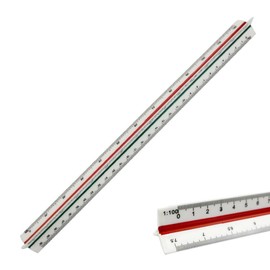 EIH1 Triangular Scale Ruler Metric for Architects and Engineers: 1:100 1:200 1:250 1:300 1:400 1:500, yellow
