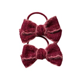GFun Ribbon, Hair Tie, Fluffy, Women's, Girls, Children, Large, Hair Accessory, Hair Ornament, Recitals, Kindergarten Entrance Ceremony, Red, S, Set of 2