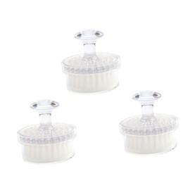 Baluue 3pcs Soft-bristle Face Cleansing Brush for Gentle Exfoliation White Design Cover for Daily Skincare Routine and Travel Use