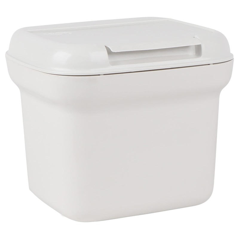 Willow Flip Top Tidy Waste Bin, 5 Litre Capacity, White/Charcoal