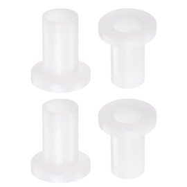 QUARKZMAN Pack of 4 Flanged Plain Bearings Plastic Bushings 10mm Bore x 12mm OD x 23.3mm Length Nylon Bushings White