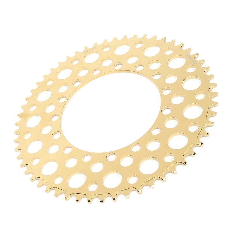 Folding Bicycle Chainwheel Smooth Fastness AntiCorrosion Wearproof Bike Chainring(Titanium Gold