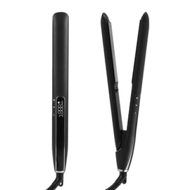 TUOSEDA 1" Ceramic Hair Straightener, 2 in 1 Professional Flat Iron with 4H Hardness Paint, Hair Straightener and Curler with LED Display, Adjustable Temperature, Fast Heating in 30 Seconds, Auto Off