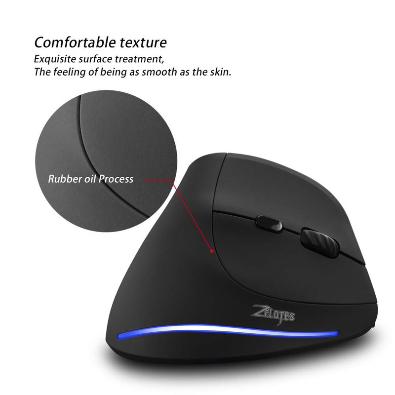 JOMAA Vertical Wireless Charging Mouse 2.4G Vertical 2400DPI Wrist Guard