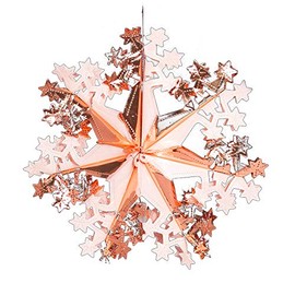 Davies Rose Gold Christmas Foil Ceiling Decorations - 40cm Star Snowflake