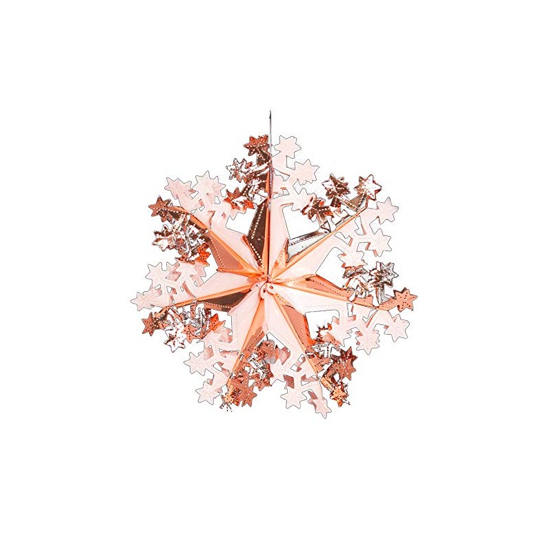 Davies Rose Gold Christmas Foil Ceiling Decorations - 40cm Star