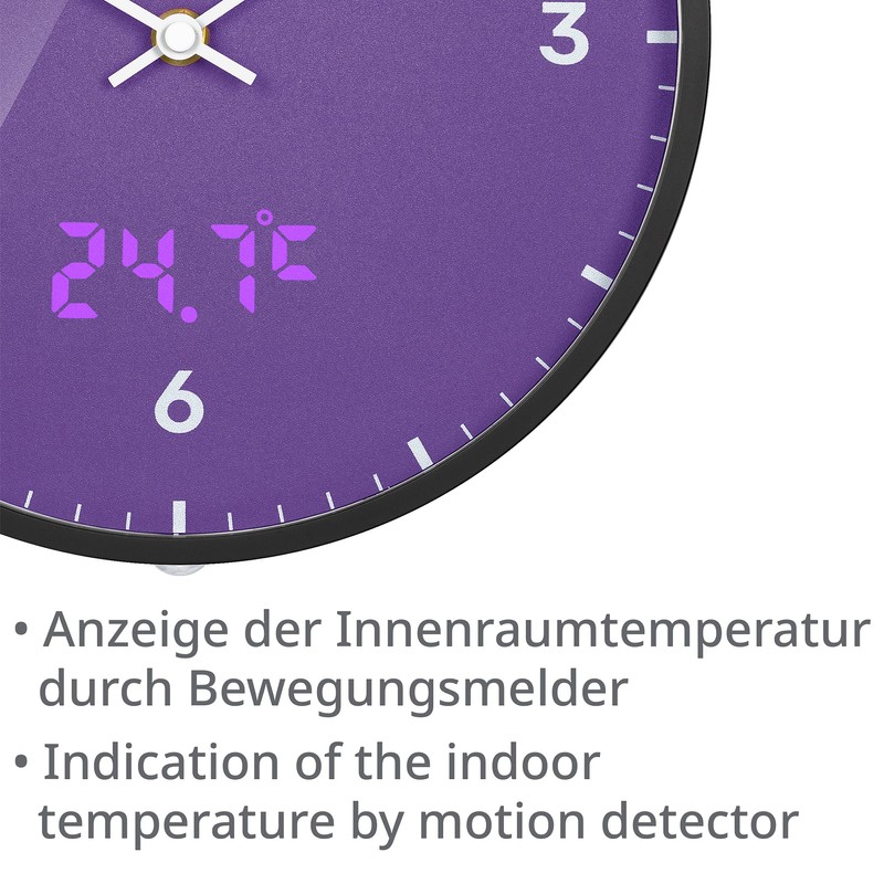 Bresser MyTime LEDsec Radio-Controlled Clock with 24 cm Dial, LED