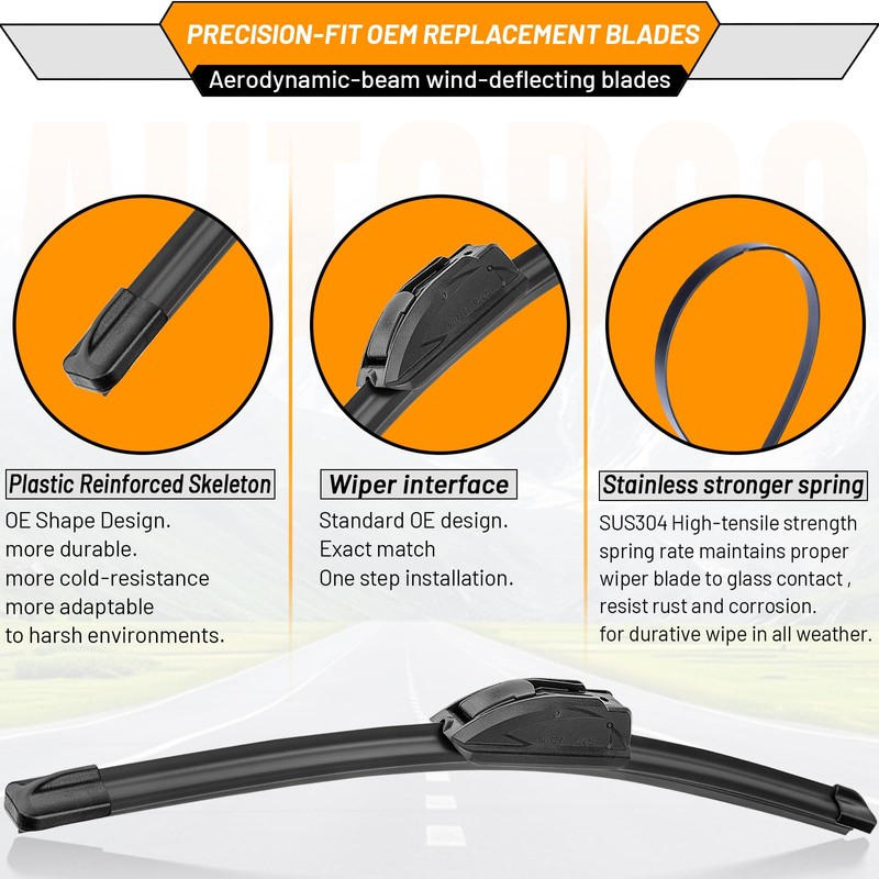 AUTOBOO 22 + 22 Windshield Wipers Replacement for F150 2025
