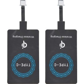 POCREATION Módulo Receptor de Carga de Cargador Inalámbrico Tipo C, Receptor de Cargador Inalámbrico Autoadhesiva de Cargador Inalámbrico QI de 2 Uds para Teléfono Móvil