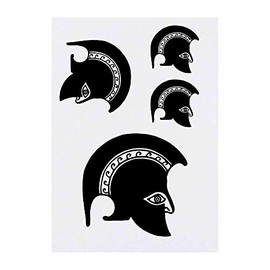 Azeeda 4 x 'Griechischer Helm' Temporäre Tattoos - Wasserfest, Hautfreundlich & Ungiftig · Transfers in Verschiedenen Größen (TO00012459)