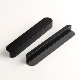 funifiti 5 Pack Black Cabinet Handles Modern Drawer pulls Closet Handle 5 Inch(128mm) Hole Center Minimalist Furniture Bathroom Hardware