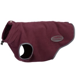 WeatherBeeta ComFiTec Fleece Zip Dog Coat, Maroon/Grey, 30cm