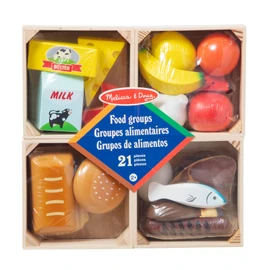 Melissa & Doug Food Groups, 21-Piece Wooden Toys Set of Pretend Play Food & Kids Play Kitchen Accessories, Preschool Toys for Girls & Boys Ages 3+