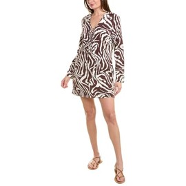 La Blanca Women's Lace Up Tunic Swimsuit Cover Up, Java//Fierce Lines, L