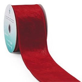 Red Velvet Ribbon 2.5 Inch x 10 Yards for Christmas Tree Topper Home Decoration Wreath Gift Wrapping DIY Craft