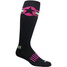 MOXY Socks Black with Hot Pink/Lime Green American Star Knee-High Deadlift Socks