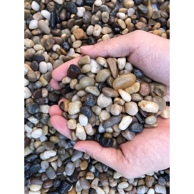 Voulosimi 18 LBS River Rock Stones, Natural Decorative Polished Mixed