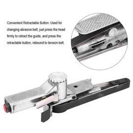 Pneumatic Belt Sander, Air Belt Sander Polisher, 16,000 rpm, Polishing Tool, Metal Processing, Shaving, Polishing, Deburring, Compact, Easy Operation (0.4 x 13.0 inches (10 x 330 mm)
