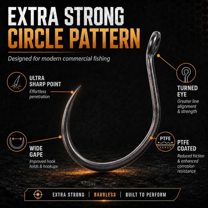 Kamasan T360 Extra Strong Eyed Barbless Circle Hooks – Method