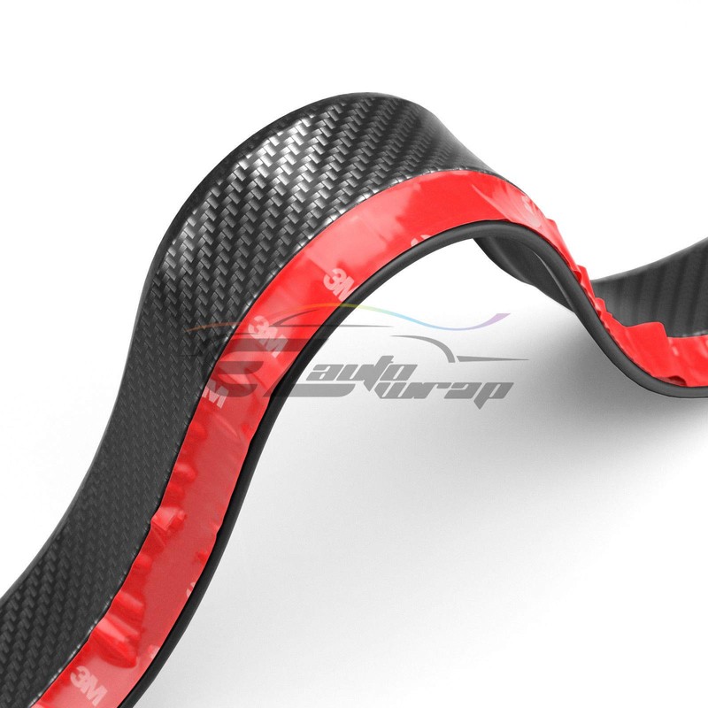 EZAUTO WRAP Universal Carbon Fiber Black PU Rubber Front Bumper