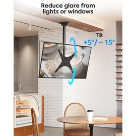 MOUNTUP Ceiling TV Mount for Most 24''- 65'' TVs, Hanging TV Ceiling Mount for 32 43 50 55 60 65 inch Screen, Full Motion Height Adjustable Bracket, Holds up to 99lbs, Max VESA 400x400mm, MU0039