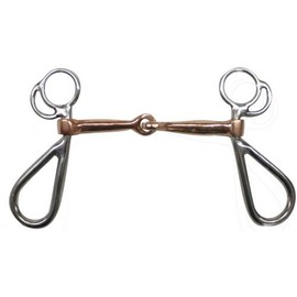Showman Stainless Steel Snaffle Bit w/ 5" Copper Mouth! New Horse TACK!