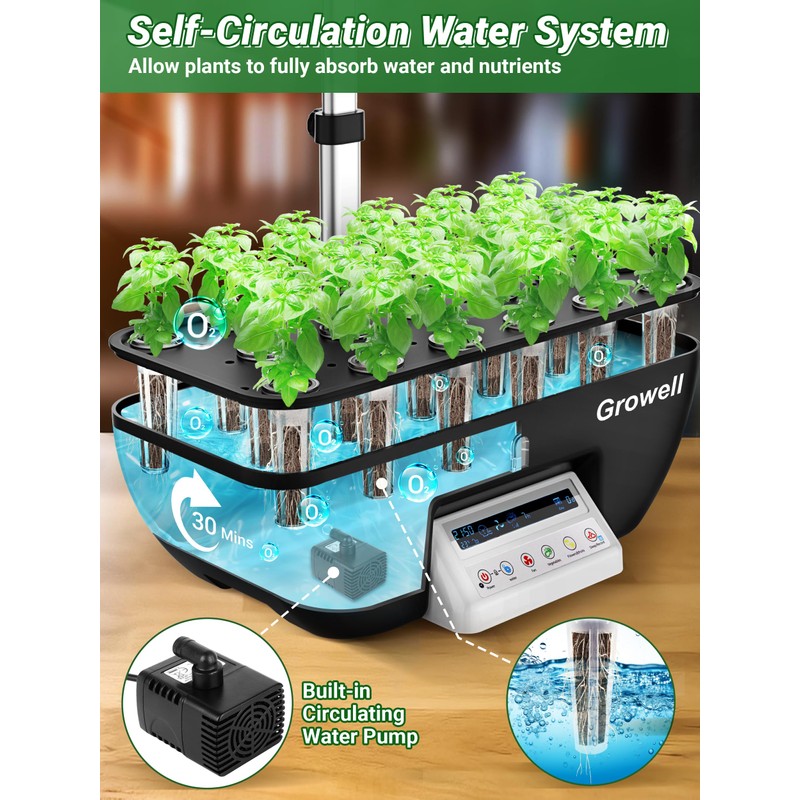Hydroponics Growing System Kit, 17 Pods Herb Garden with 102