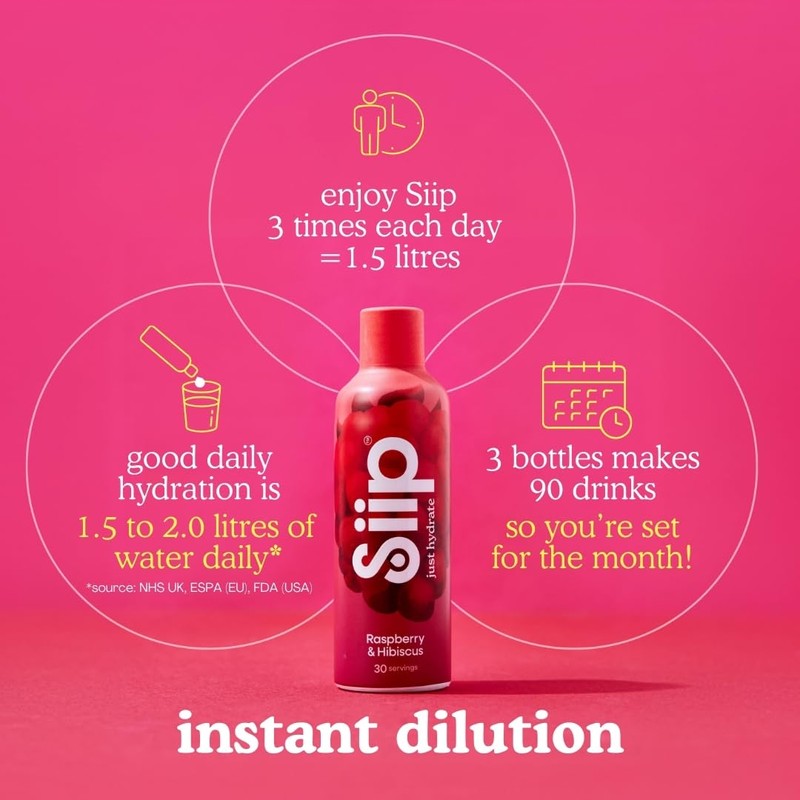 Siip Hydrate Liquid Electrolytes & Vitamins, Makes 30 Drinks, with